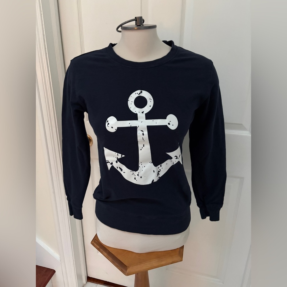 SHEIN Navy Anchor Sweatshirt